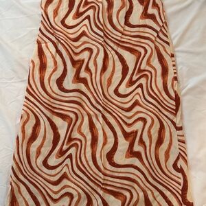 Brown and Cream Swirl Pattern Skirt